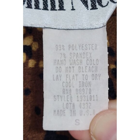 Ronni Nicole Women's S VTG Animal Print Liquid Knit Slinky Maxi Skirt Brown USA - Picture 5 of 7